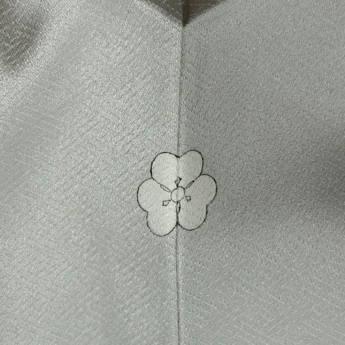 灰色留袖禮服 身長163cm 袖長64.5cm M 雙層 竹子葉 菊花花 純蠶絲 優品級 一個紋