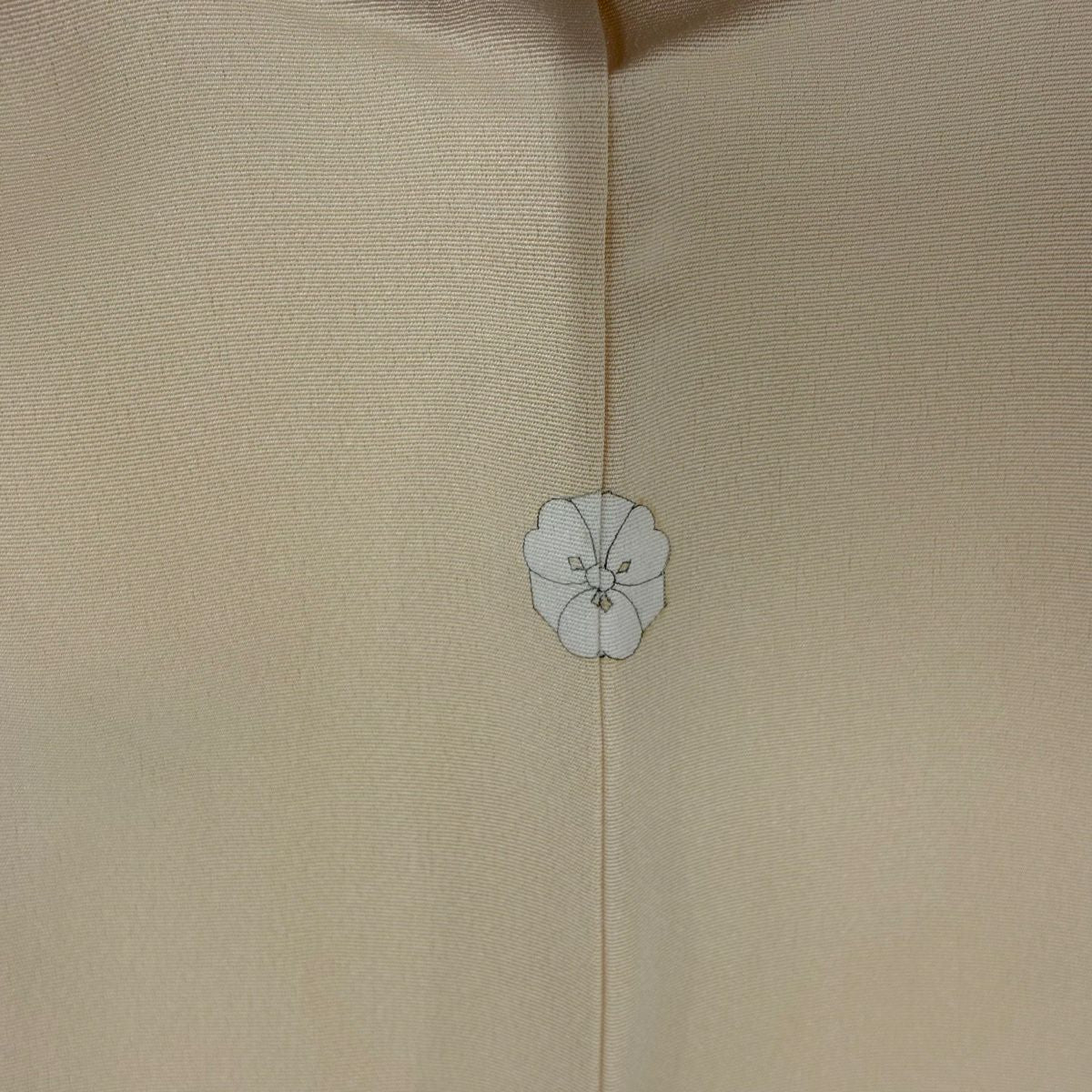 訪問服 身長159.5cm 袖長65cm M 雙層 草花紋紋 金銀彩 淺橙色 純蠶絲 優品級 一個紋
