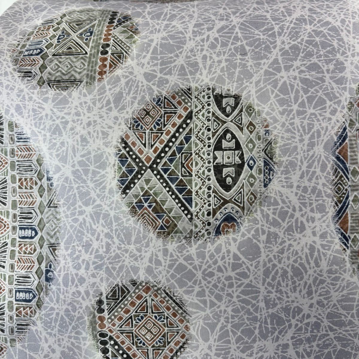 【美品】 袋帶 名品級 紬織織 圓形 幾何圖案 淺紫 全通 純蠶絲