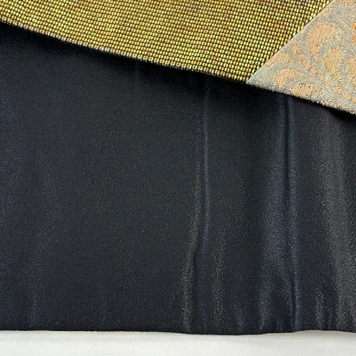 【美品】 袋帶 秀品級 草花紋 流水 金絲 切嵌 金色 大鼓圖案 純蠶絲