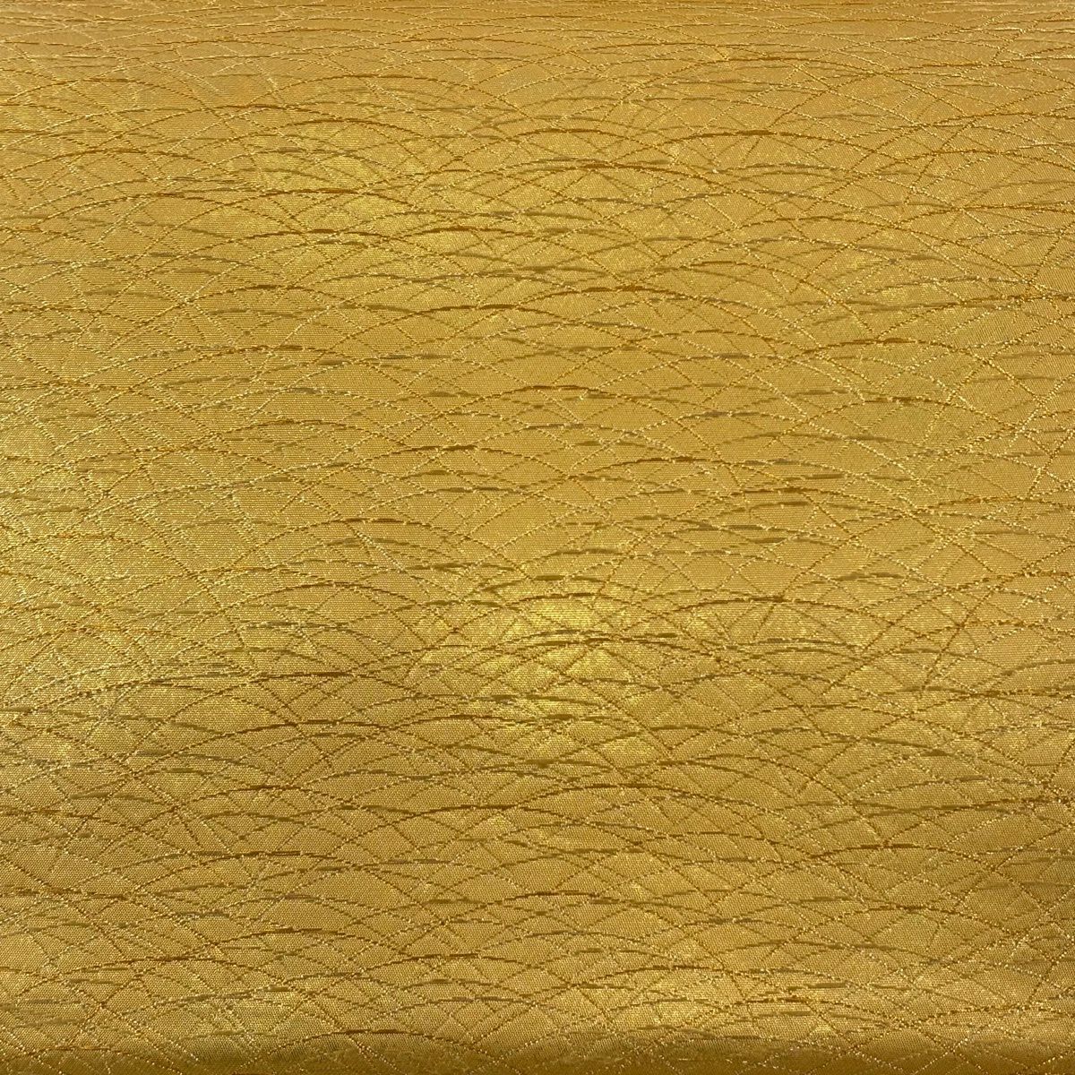【美品】 袋帶 秀品級 芝 金絲 金金箔 金色 六通 純蠶絲