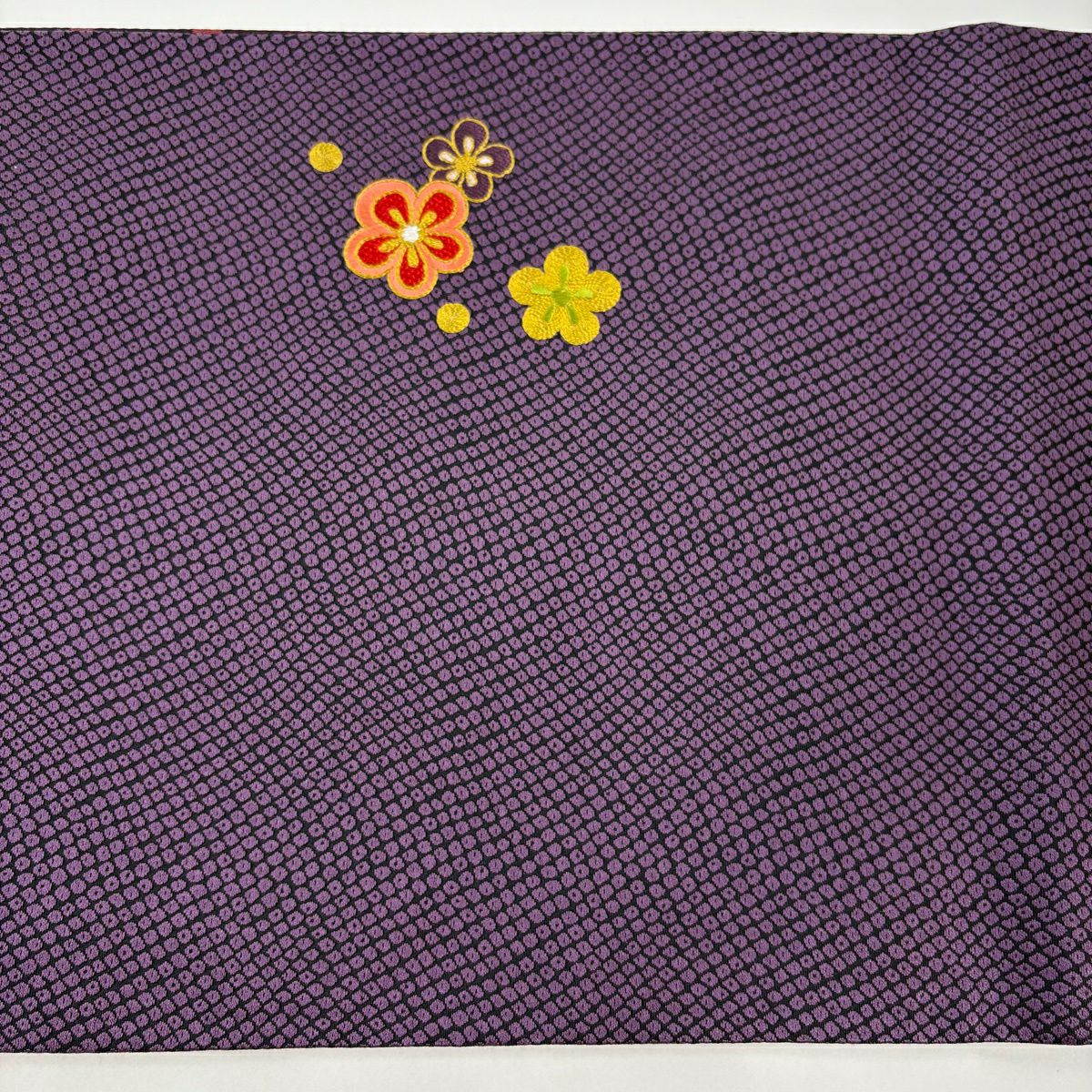 【美品】 袋帶 秀品級 雪輪 櫻花 刺繡 紫 お太鼓柄 純蠶絲
