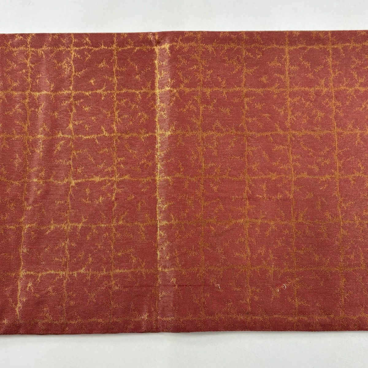【美品】 袋帶 名品級 附落款 辻花染 金通 紅茶 お太鼓圖案 純蠶絲