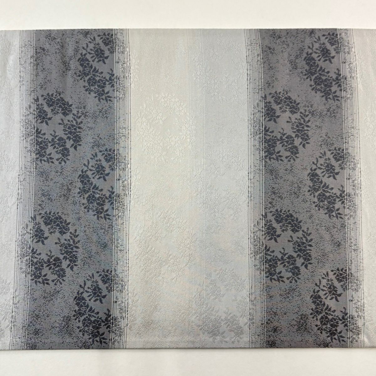 【美品】 袋帶 名品級 霞 漸層 金銀線 灰綠 全通 純蠶絲