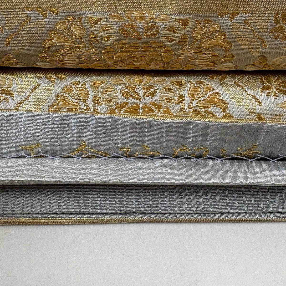 【美品】 袋帶 名品級 正倉院間道 華紋 金絲 金金箔 金色 大鼓圖案 純蠶絲