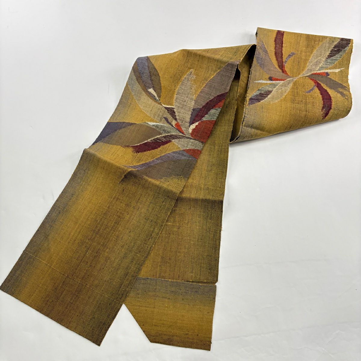 【美品】 大島紬織 身長161cm 袖長65cm M 雙層 名古屋帶套裝 純泥染 證書齊全 華紋 草花紋紋 焦茶 純蠶絲 秀品級