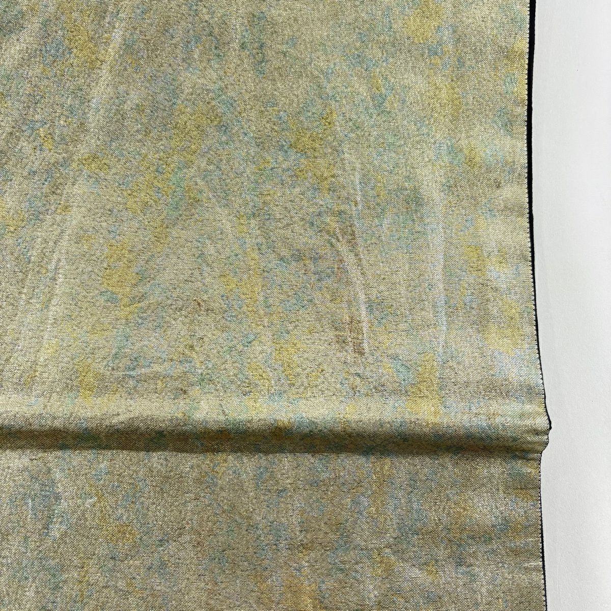 袋帶 秀品級 辻花染 草花紋紋 金銀彩 金金箔 山吹茶 純蠶絲