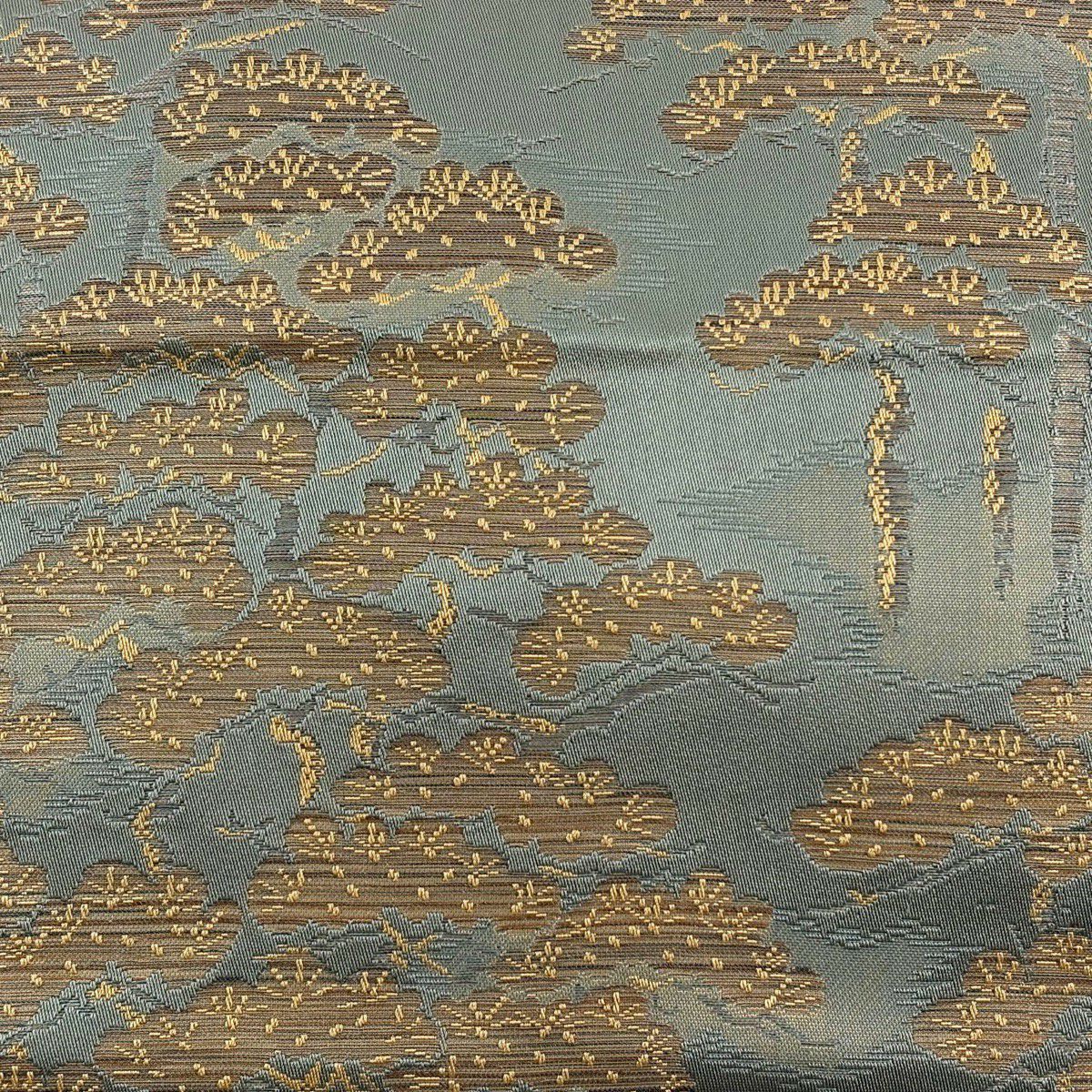 名古屋帶 秀品級 八寸名古屋帶 關西仕立 松樹 標紋 綠 純蠶絲