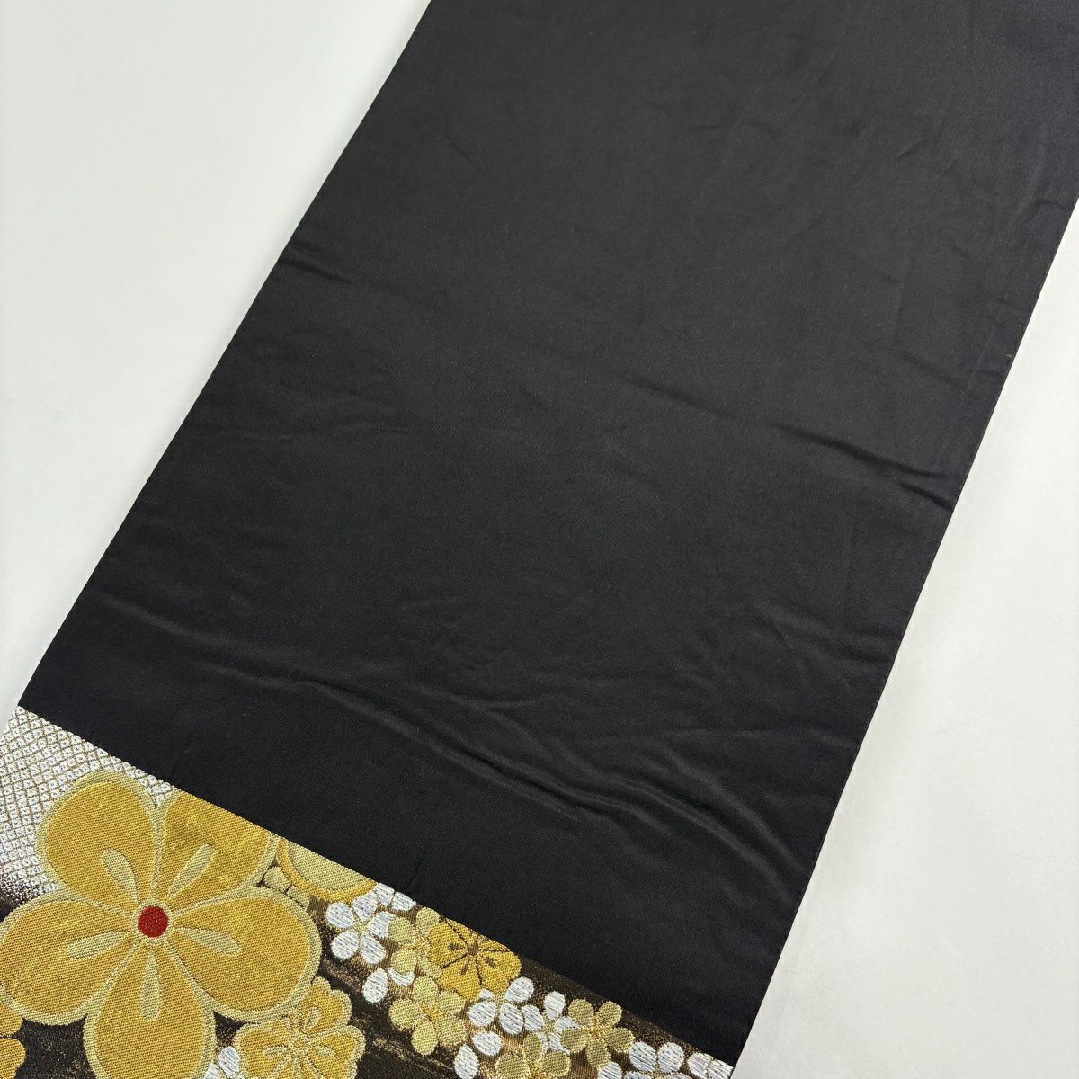 【美品】 袋帶 秀品級 梅花 疋田 金絲 金金箔 金色 六通 純蠶絲