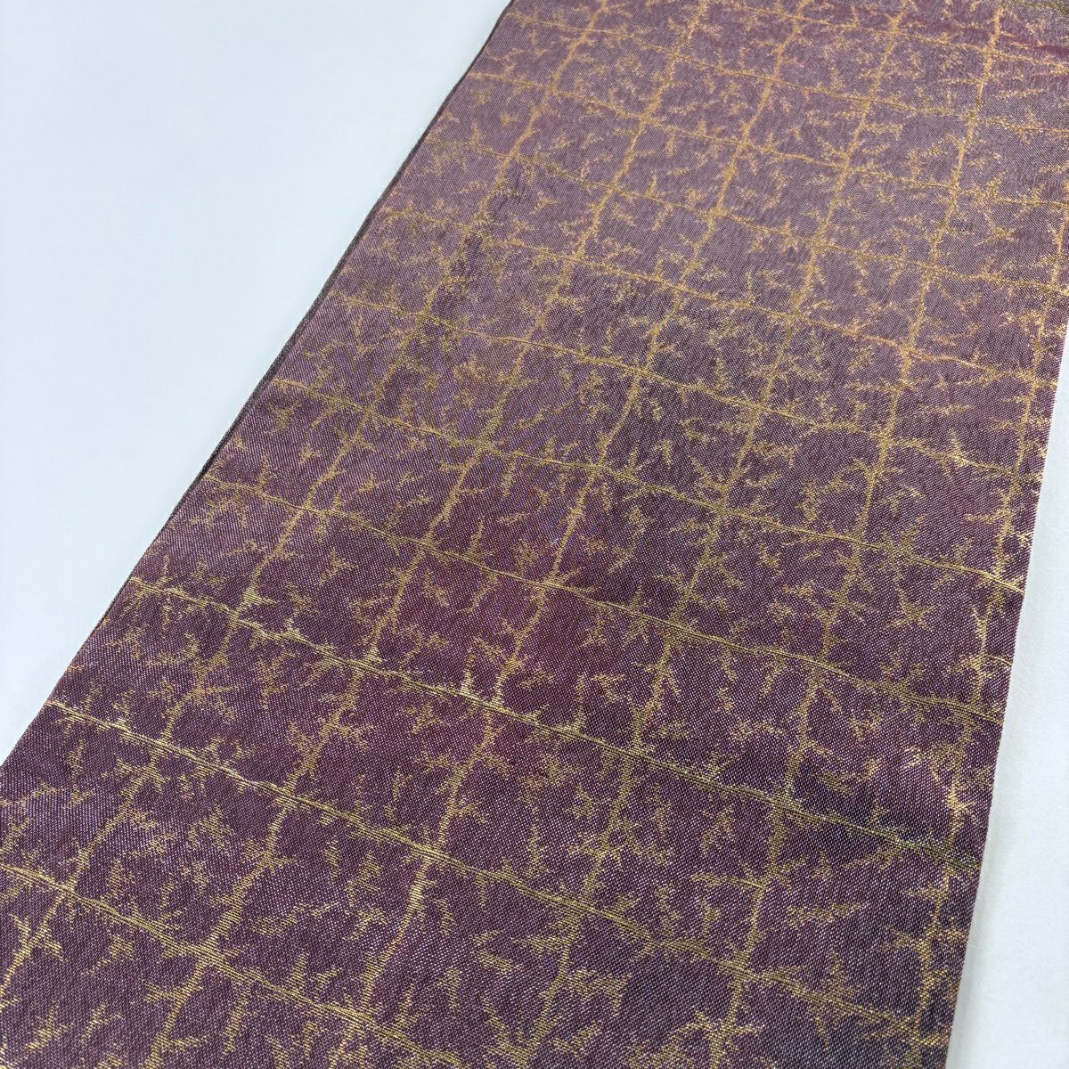 袋帶 名品級 附落款 辻花染 金金箔 紅紫 大鼓圖案 純蠶絲