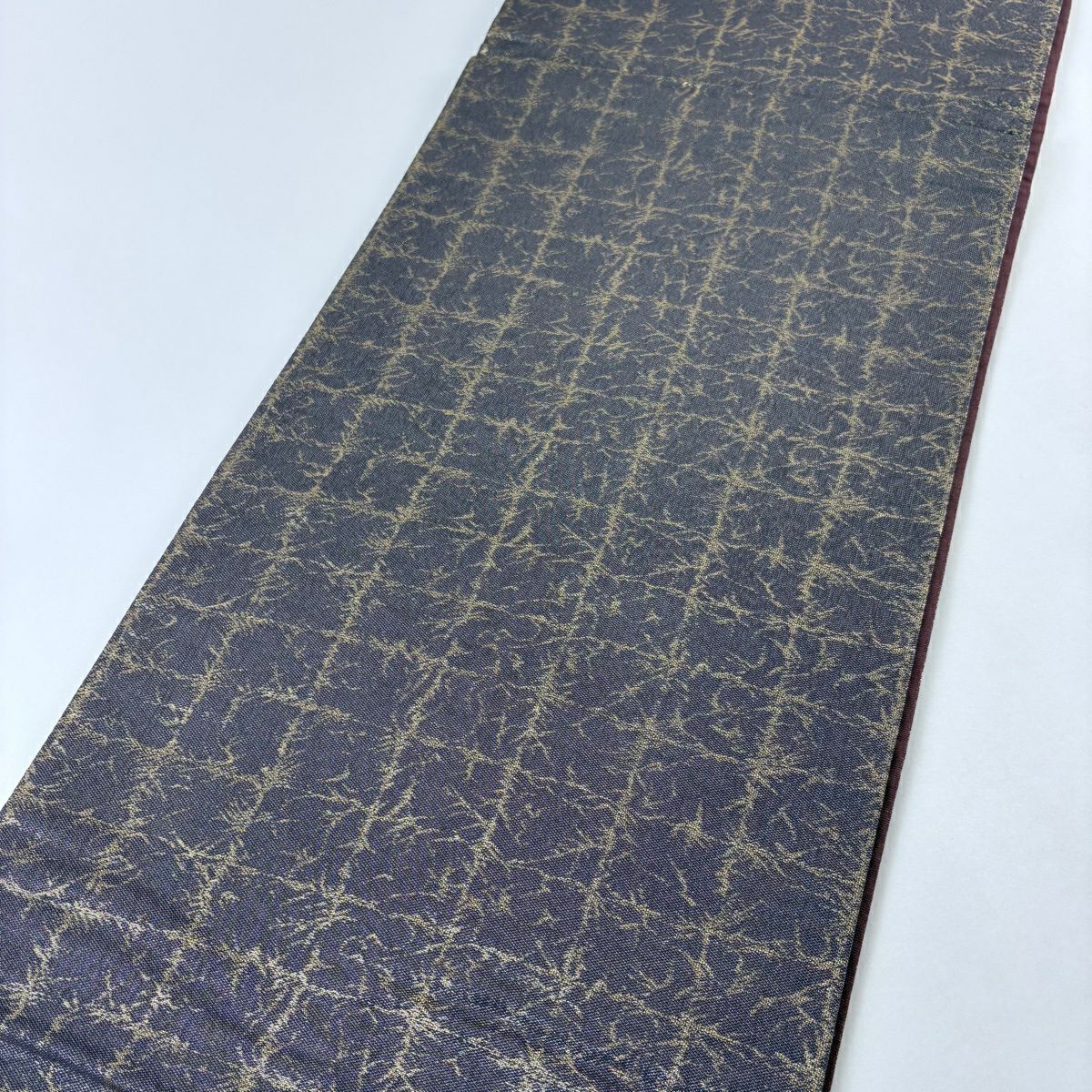 【美品】 袋帶 名品級 落款あり 辻花染 金絲 金金箔 紅紫 お太鼓柄 純蠶絲