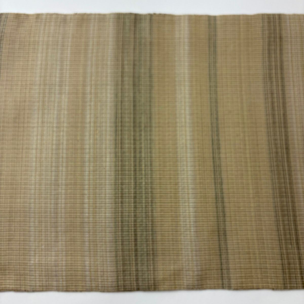 【美品】 袋帶 逸品級 段紋 米色 全通 純蠶絲