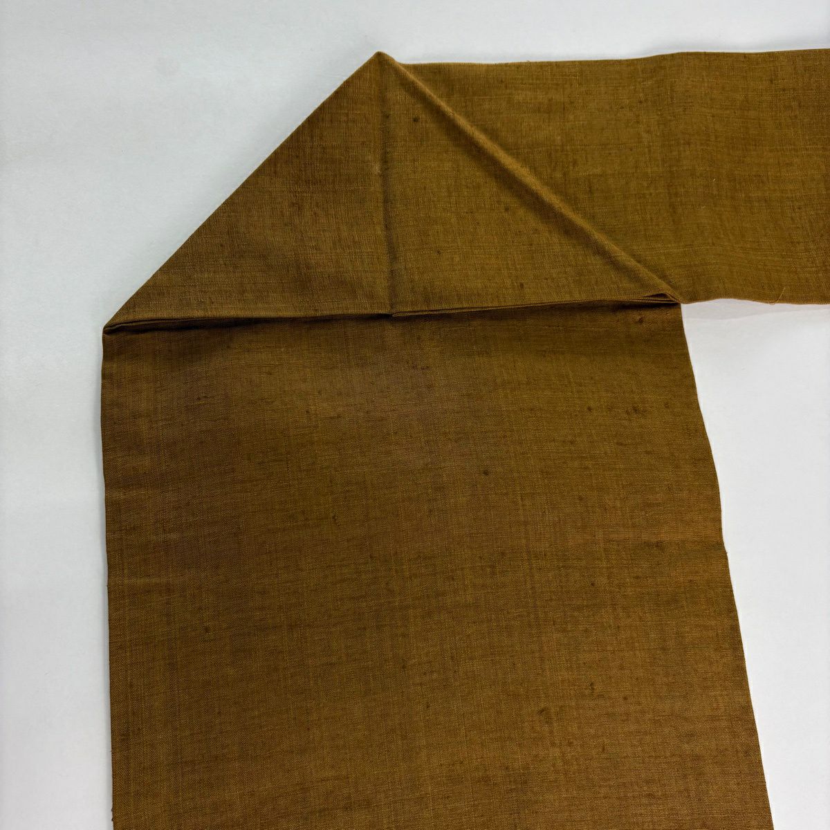 【美品】名古屋帶 秀品級 紬織織 建物 樹木 相良刺繡 茶 純蠶絲