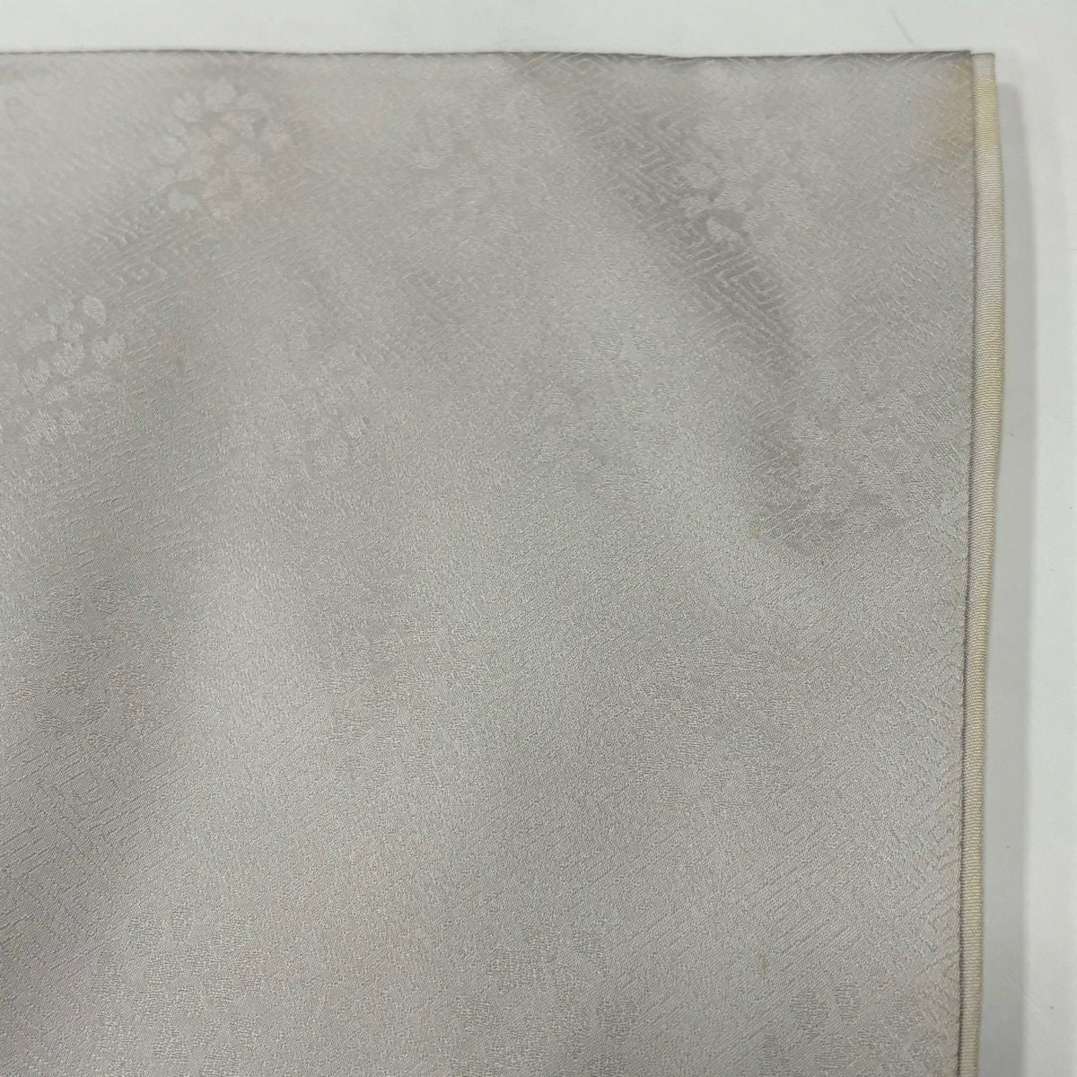 訪問服 身長155.5cm 袖長64cm M 雙層 草花紋紋 楓 金絲 金銀彩 灰 純蠶絲 名品級