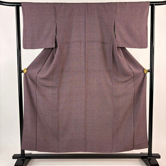 江戶小紋 身長154.5cm 袖長62cm S 雙層 幾何學圖案 紫 純蠶絲 名品級