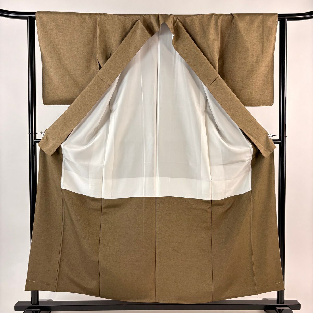【美品】 付下 身長157.5cm 袖長63cm S 雙層 大島紬織地 證書あり 雪輪 ヱ霞 漸層 茶綠 純蠶絲 名品級
