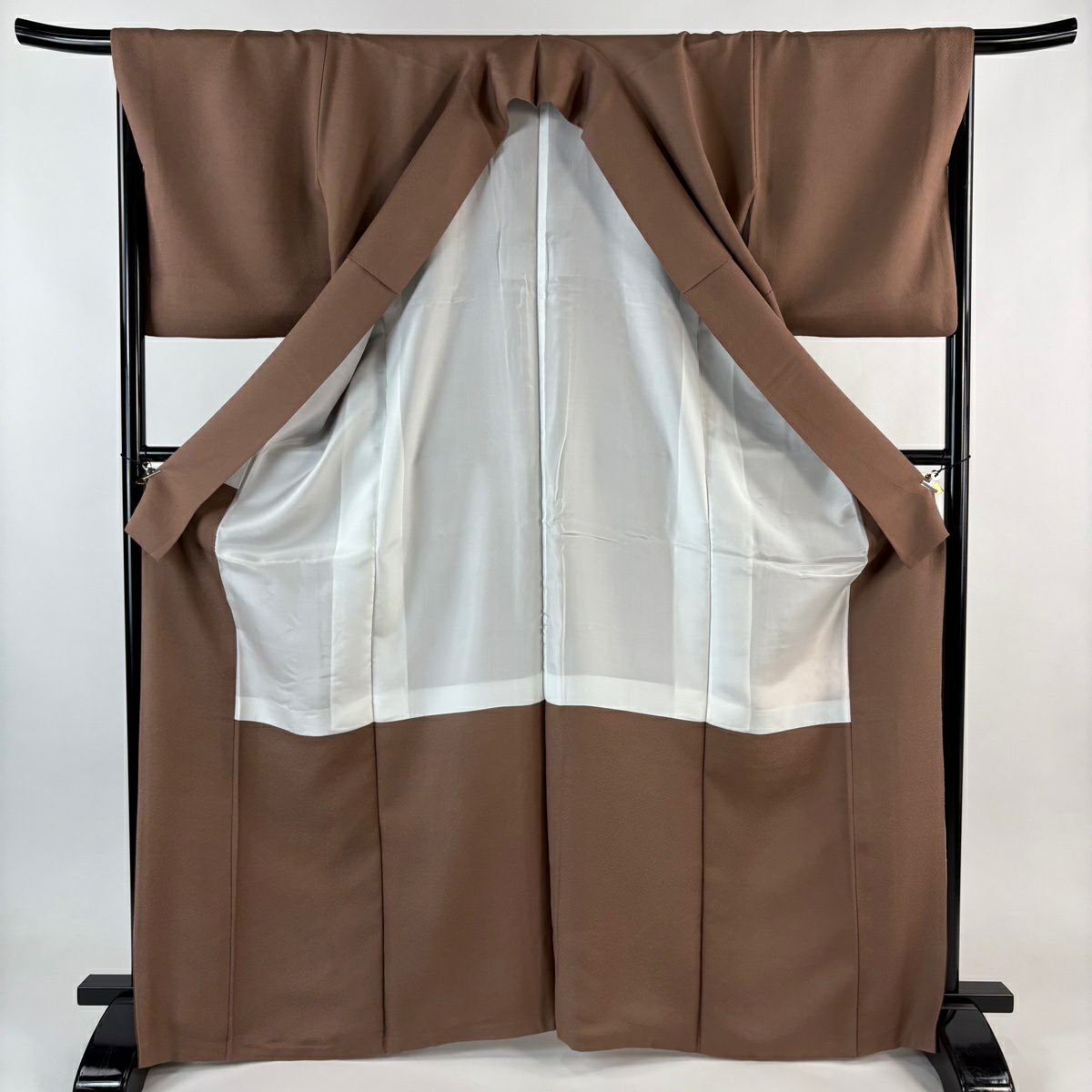 茶留袖禮服 身長168cm 袖長67.5cm L 雙層 道長取 仙鶴 蘇州刺繡 漸層 茶 純蠶絲 秀品級 一つ紋