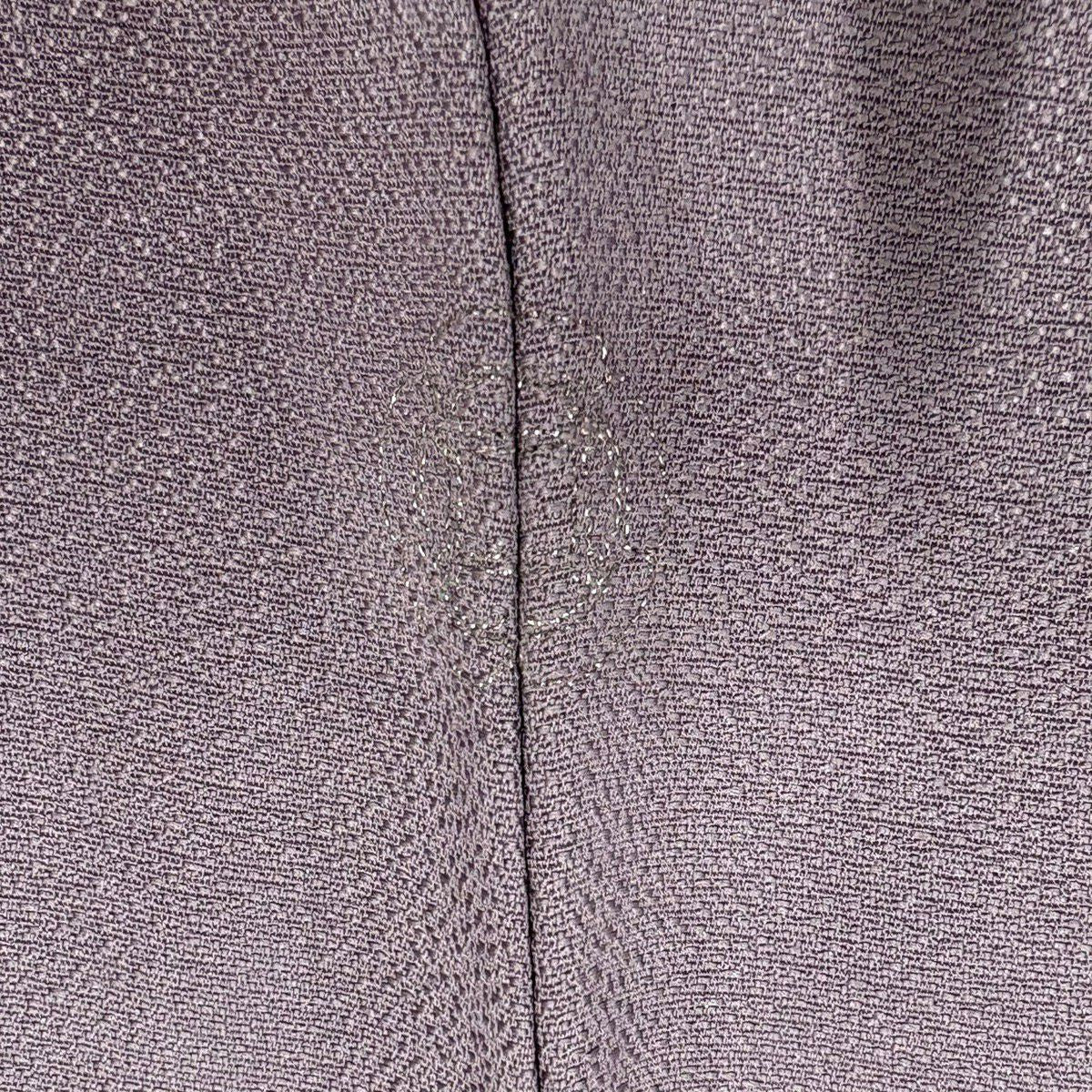 小紋 身長153cm 袖長62cm S 雙層 霞 圓文 金銀彩 淺紫 純蠶絲 優品級 一つ紋