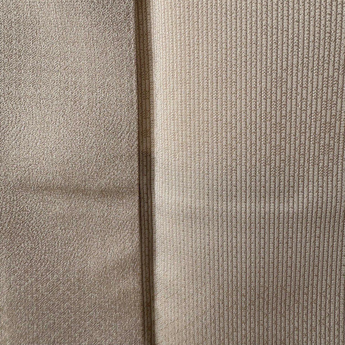 付下 身長162cm 袖長66cm M 雙層 菱形 斜格子 米色 純蠶絲 逸品級