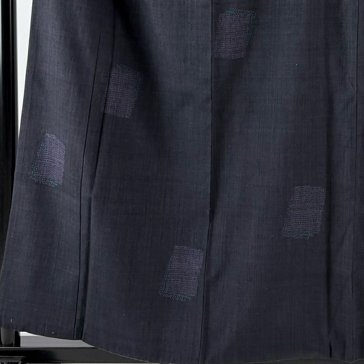 【美品】結城紬織 身長158.5cm 袖長67cm M 雙層 本場結城紬織 奥順 100飛 證書あり 色紙 龜甲絣 黑灰 純蠶絲 逸品級