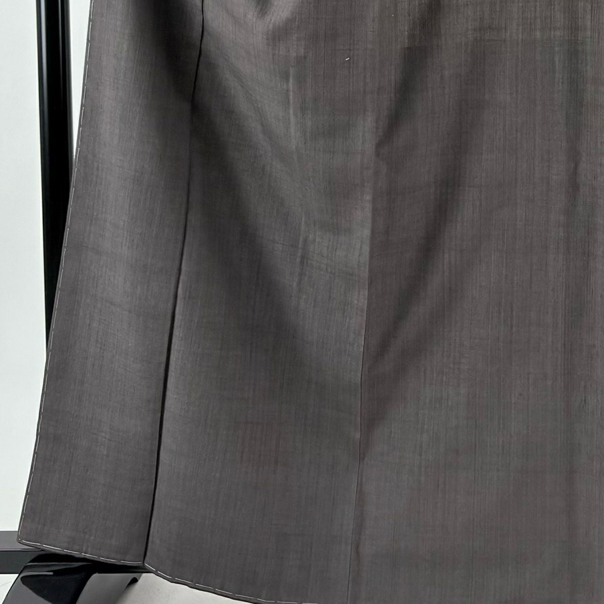 【美品】結城紬織 身長164cm 袖長66cm M 雙層 本場結城紬織 井上商事 證書あり 灰茶 純蠶絲 逸品級