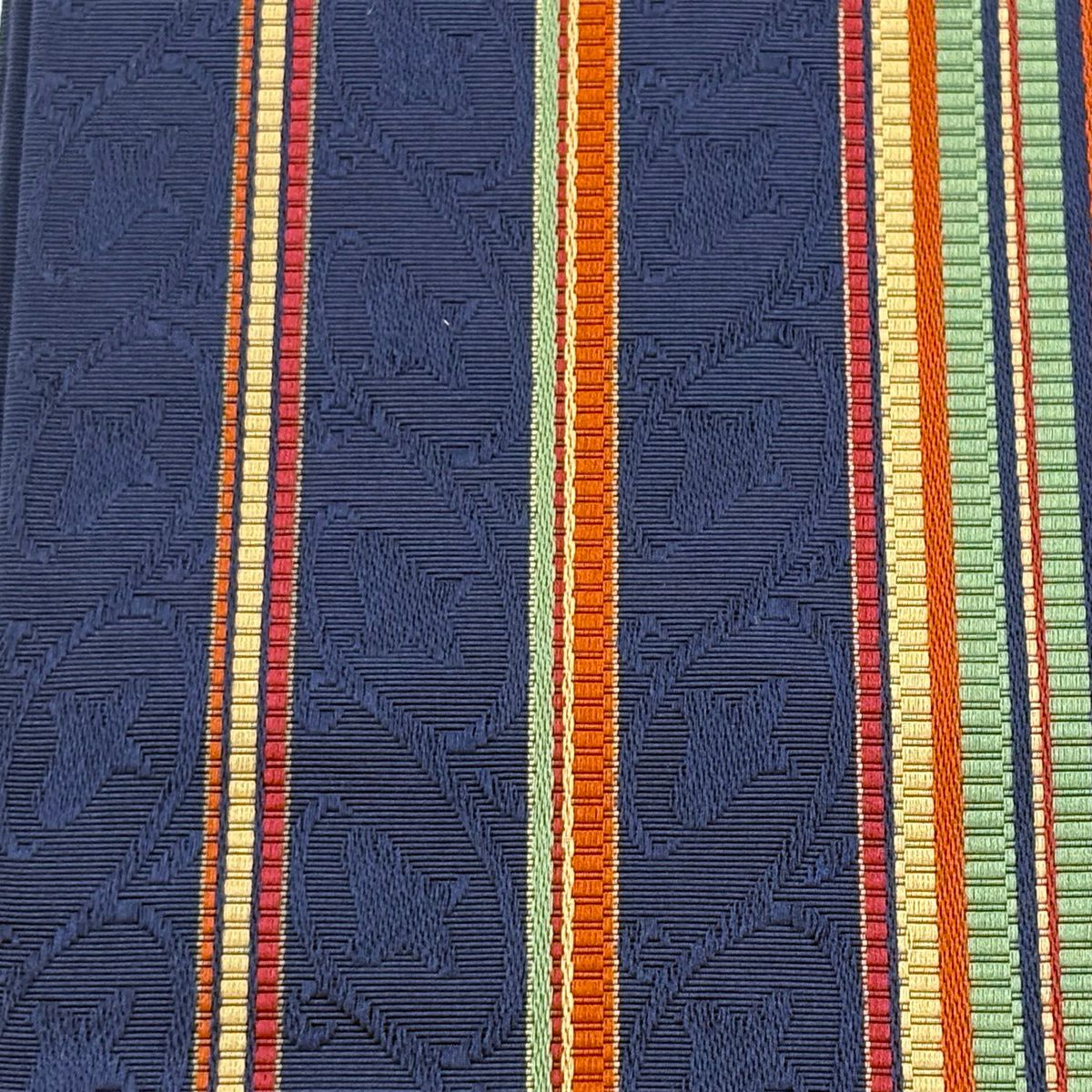 半幅帶 優品級 縞地紋 深藍 純蠶絲