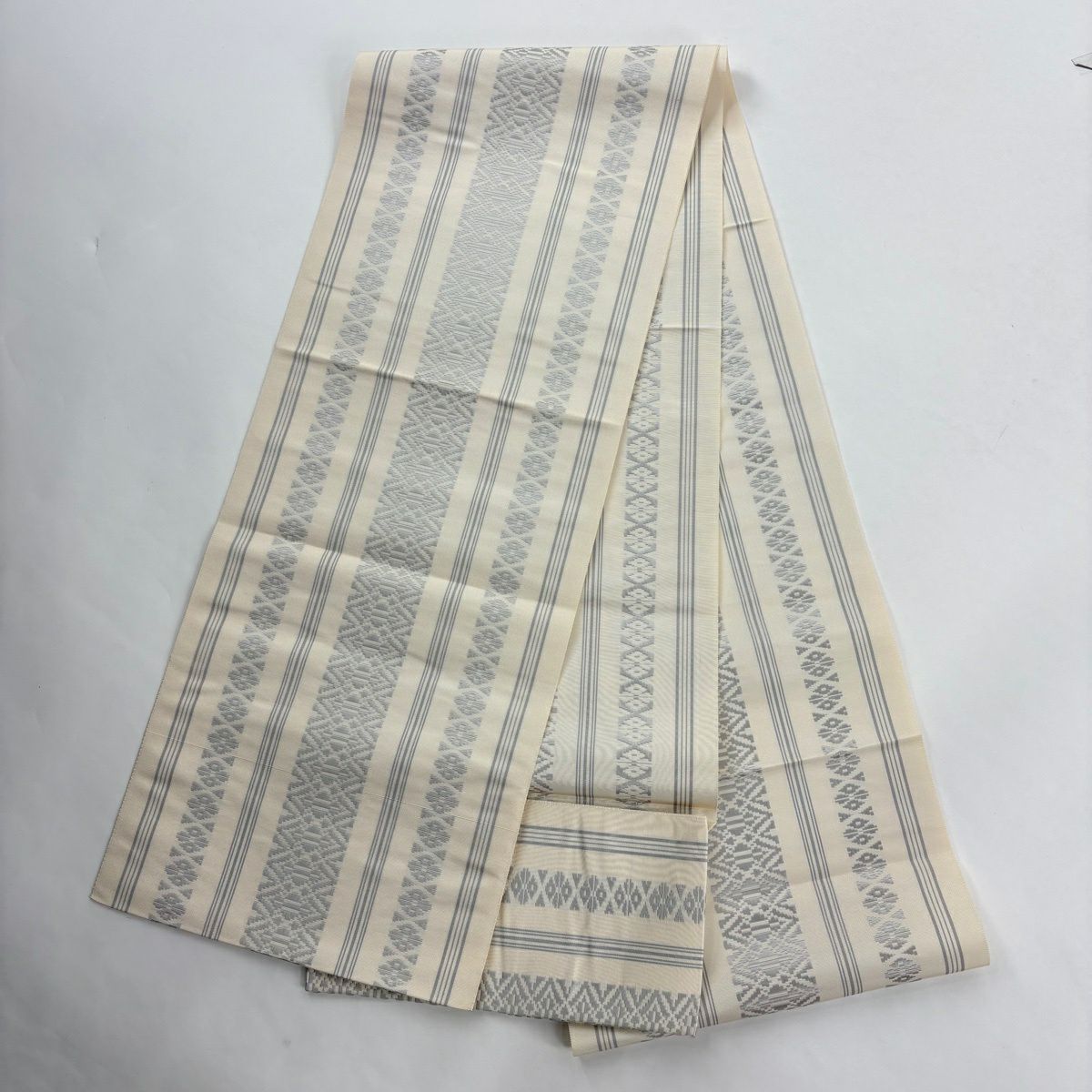 【美品】 紬織 身長167.5cm 袖長68cm L 雙層 名古屋帶套裝 草花紋 墨 黑 純蠶絲 優品級