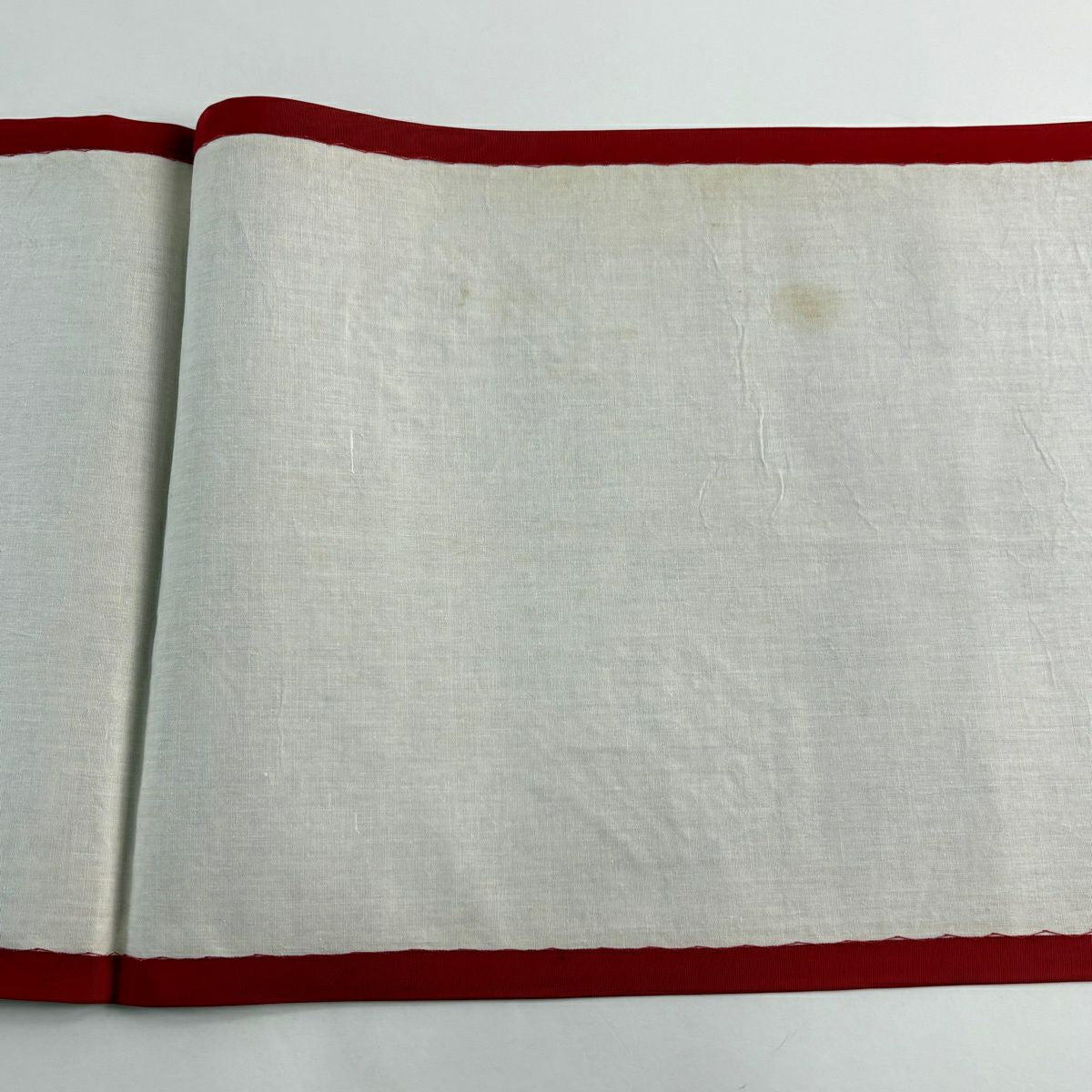 開口名古屋帶 優品級 華紋 幾何圖案 刺繡 紅 純蠶絲
