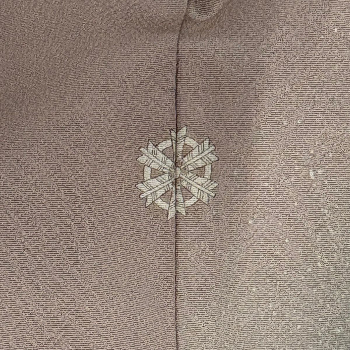 訪問服 身長159.5cm 袖長62.5cm S 雙層 鳥 草花紋刺繡 薄小豆 純蠶絲 名品級 一つ紋