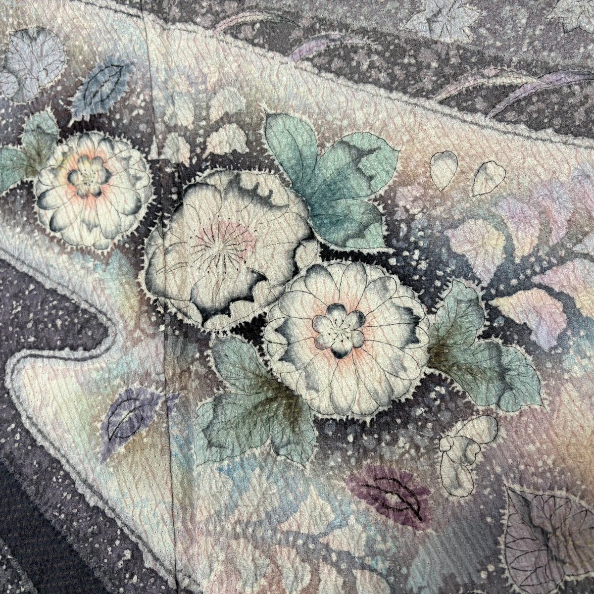 【美品】訪問服 身長163.5cm 袖長65.5cm M 雙層 翠山工房 落款あり 辻花染 漸層 粉紅 純蠶絲 名品級 一つ紋
