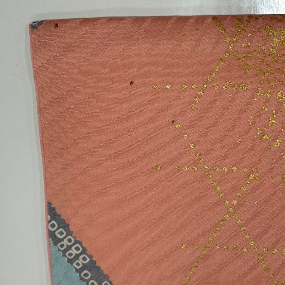 振袖禮服 身長170.5cm 袖長68cm L 雙層 枝梅花 波 金絲 金銀彩 粉紅 純蠶絲 名品級