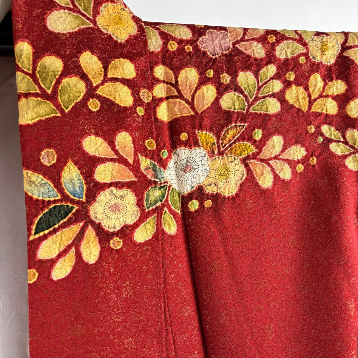 振袖禮服 身長167.5cm 袖長65.5cm M 雙層 翠山工房 落款あり 辻花染 金通し 漸層 紅茶 純蠶絲 逸品級