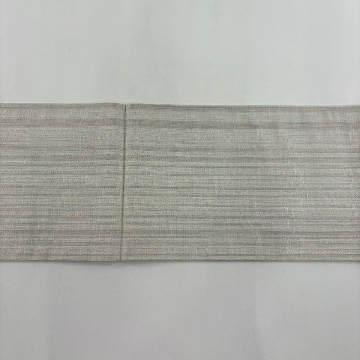 【美品】 袋帶 名品級 幾何圖案 金銀線 灰白 六通 純蠶絲