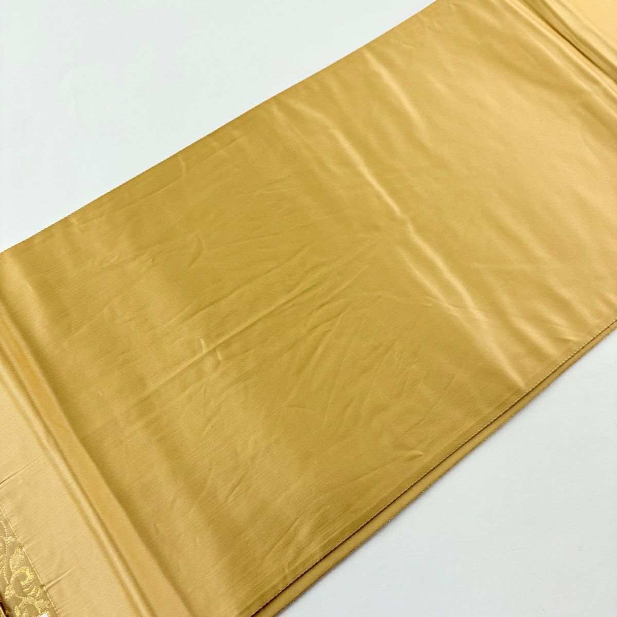 【美品】 袋帶 名品級 鏡裏文 草花紋 金絲 金金箔 金色 六通 純蠶絲