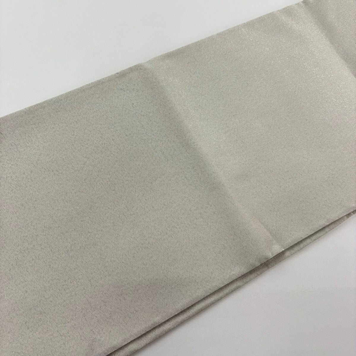 【美品】 袋帶 逸品級 草花紋紋 霞 金銀絲 銀色 大鼓圖案 純蠶絲