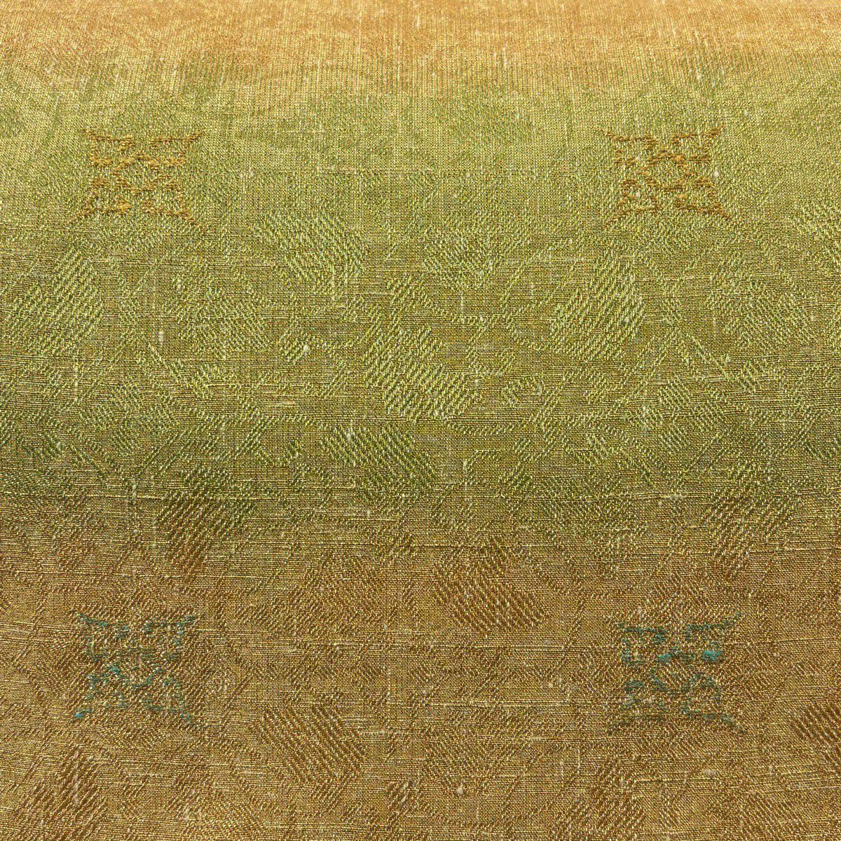 【美品】 袋帶 逸品級 桝屋高尾 有落款 年金綴錦 葡萄唐草紋 花菱 金絲 金金箔 金色 全通 純蠶絲