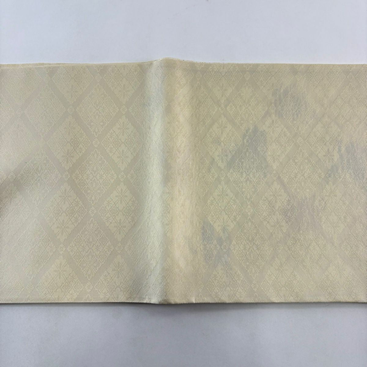 袋帶 逸品級 證書齊全 雪月花 雪輪 梅花 金絲 刺繡 奶油 六通 純蠶絲
