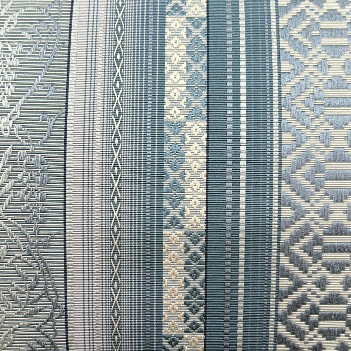 【美品】 名古屋帶 逸品級 證書齊全 八寸名古屋帶 松樹葉仕立 博多織 筑前間道 花唐草紋 青灰 純蠶絲