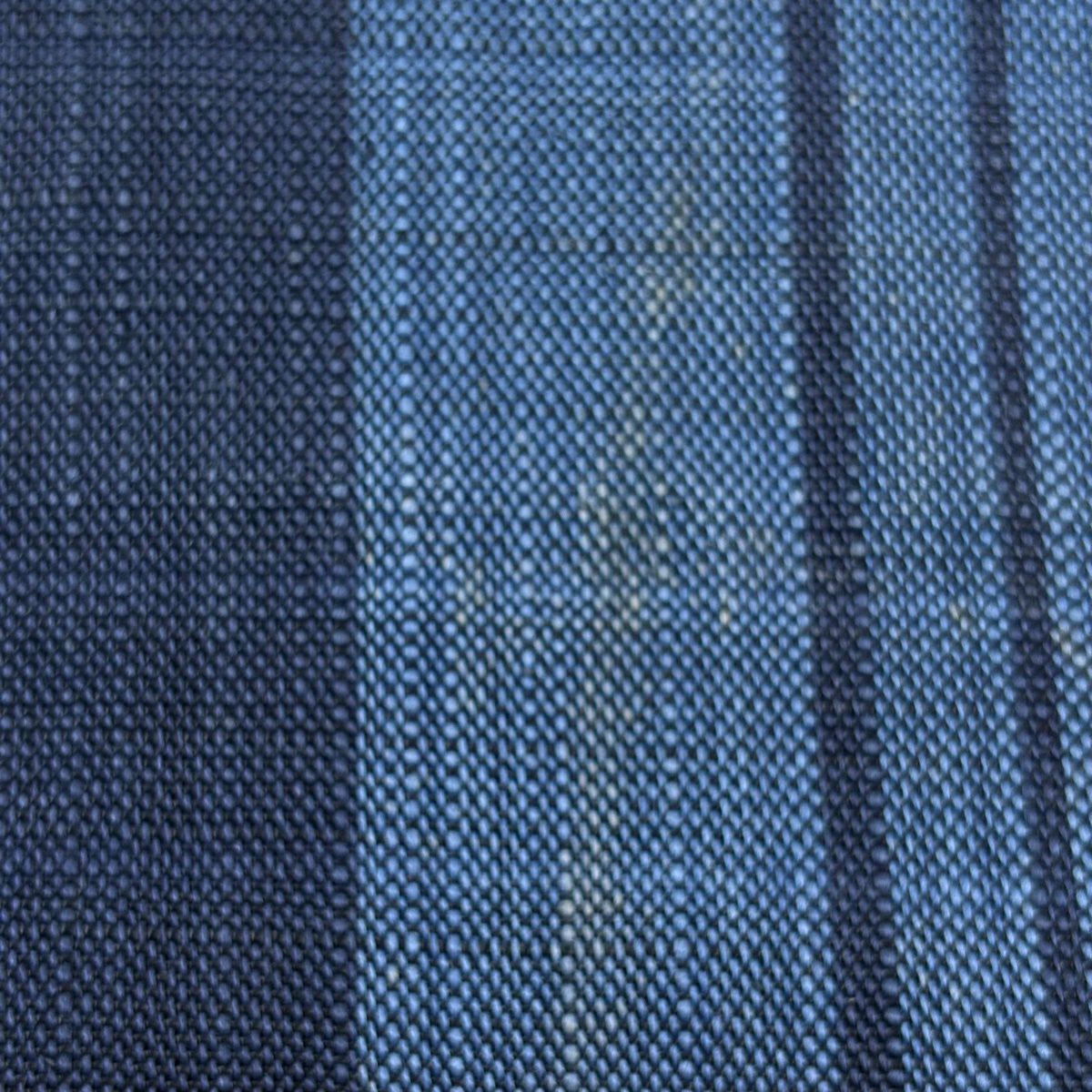 名古屋帶 逸品級 附有落款 附有證書 能登上布 夏帶 松樹葉仕立 八寸名古屋帶 十字絣 縞 深藍 麻