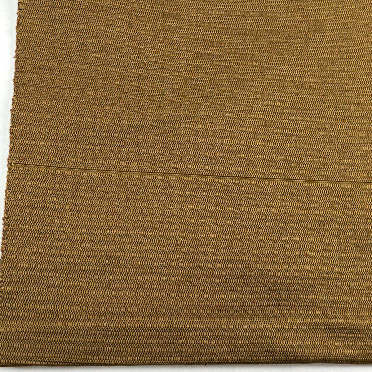 【美品】名古屋帶 逸品級 條紋 茶 純蠶絲