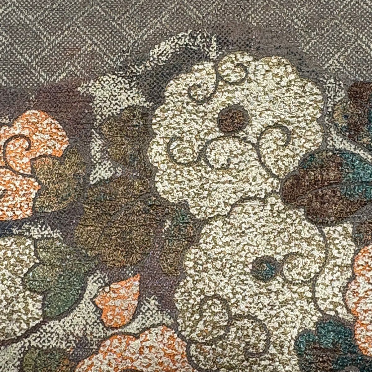 付下 身長162.5cm 袖長67.5cm L 雙層 秋草 若松樹 金銀彩 漸層 粉色 純蠶絲 優品級