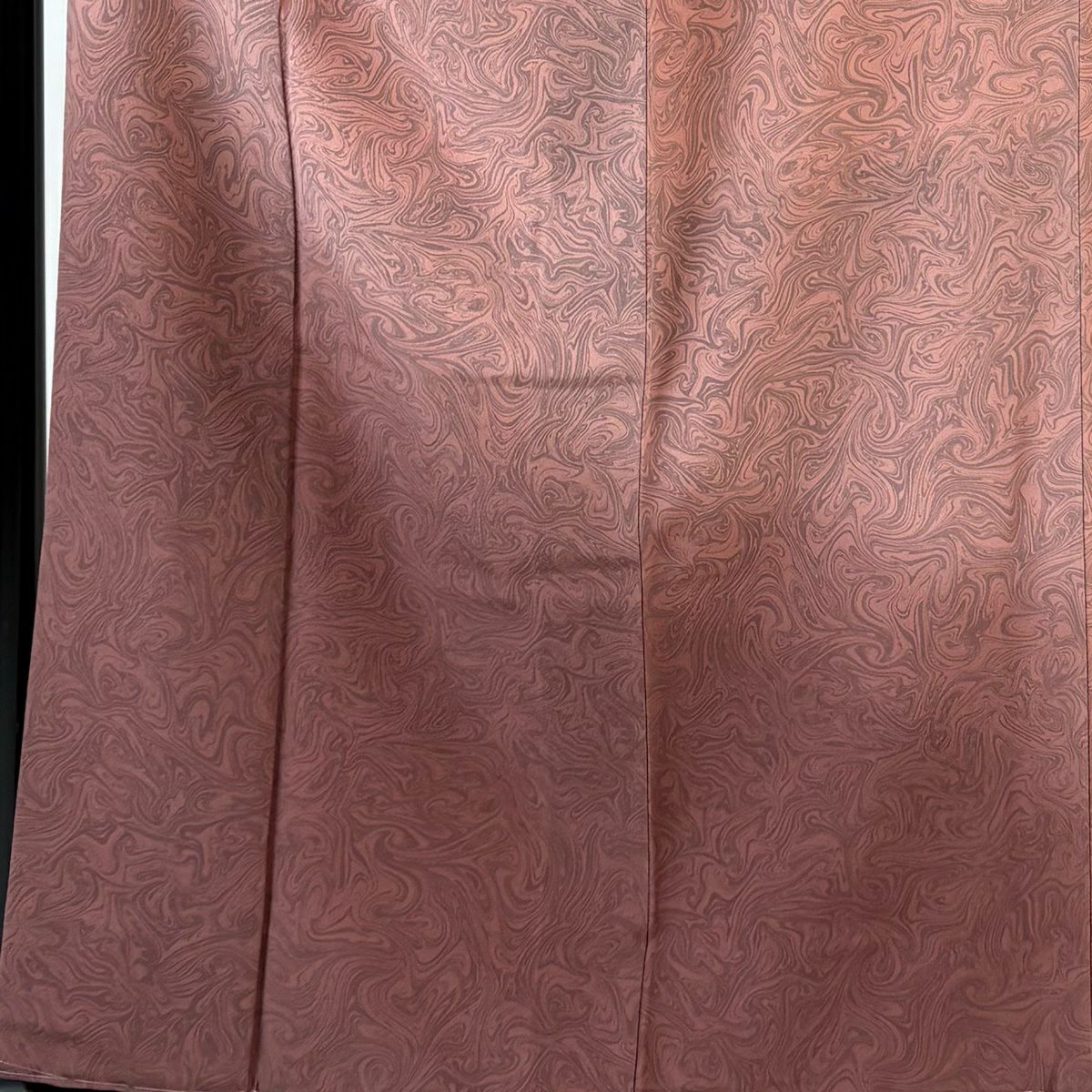 【美品】 付下 身長162cm 袖長64.5cm M 雙層 墨流し 漸層 粉紅 純蠶絲 優品級