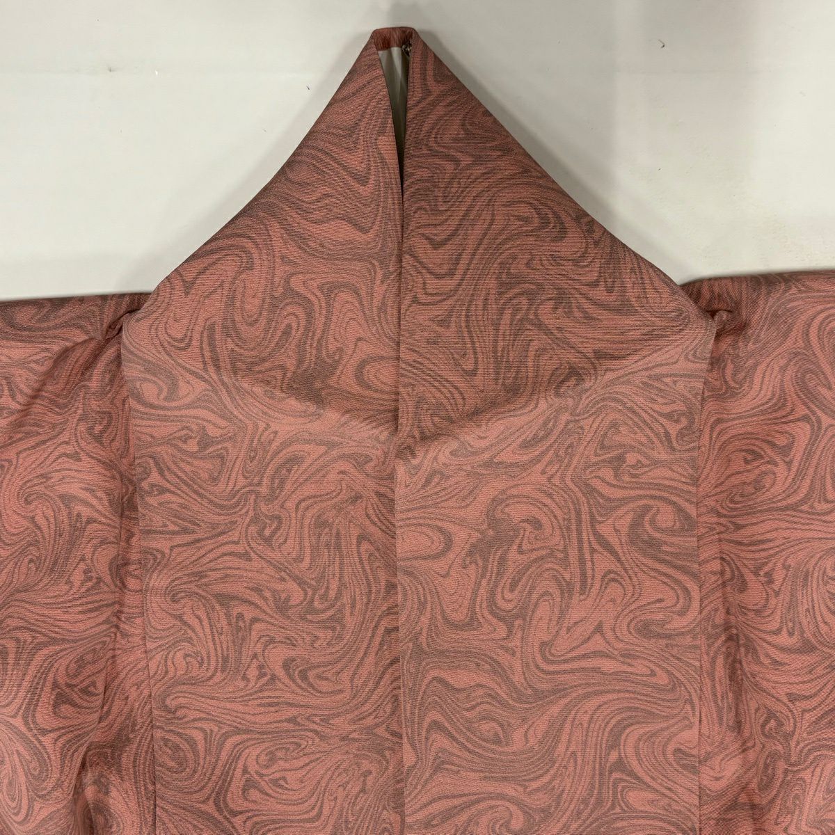 【美品】 付下 身長162cm 袖長64.5cm M 雙層 墨流し 漸層 粉紅 純蠶絲 優品級