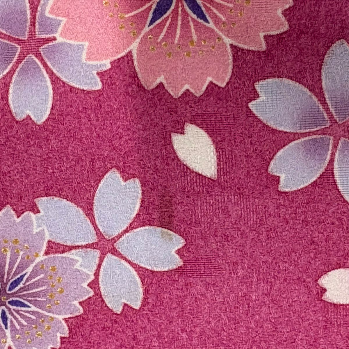 【美品】振袖禮服 身長172.5cm 袖長67cm M 雙層 可洗和服 櫻花 櫻花花瓣 金銀彩 漸層 粉色 化纖 優品級