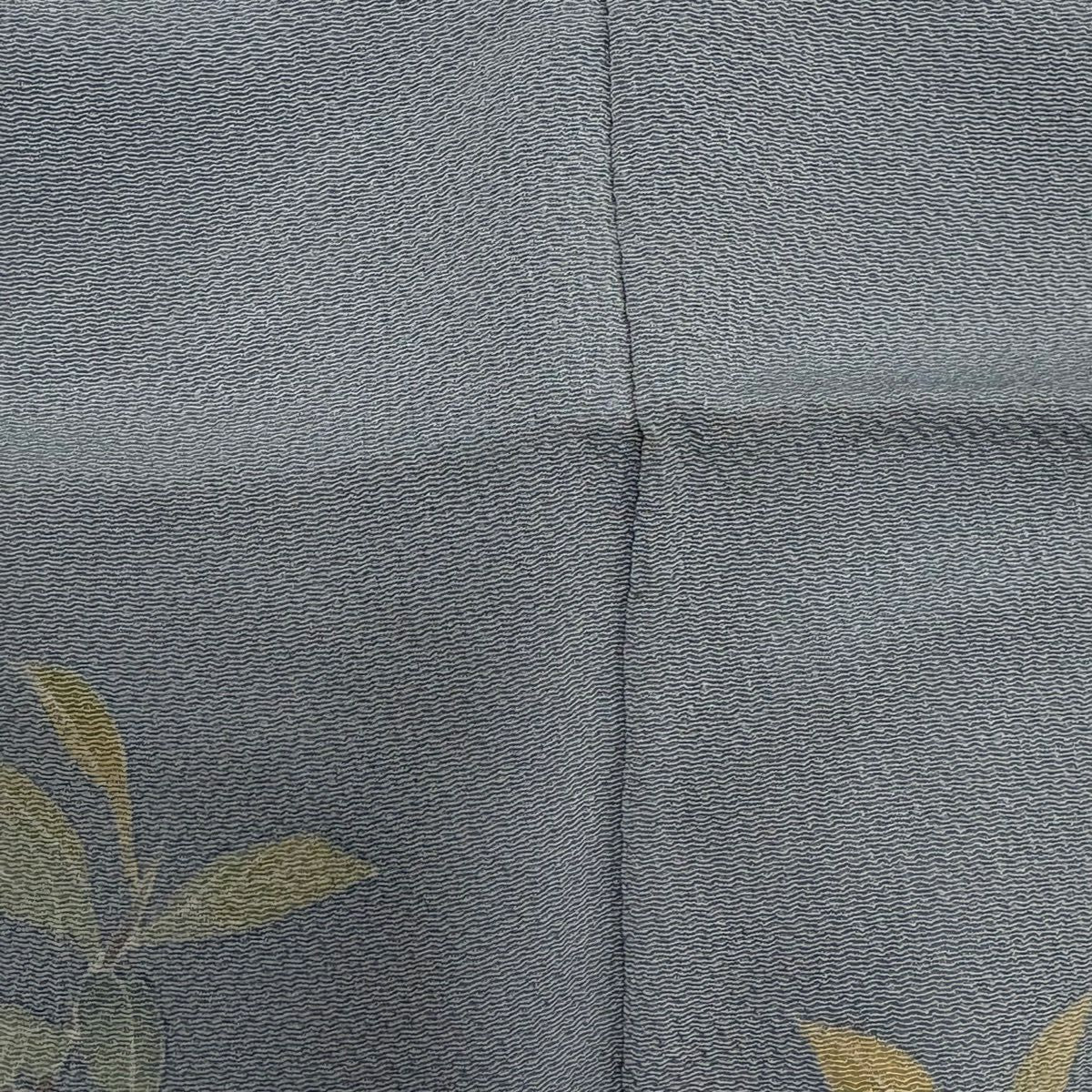 訪問服 身長157cm 袖長62.5cm S 雙層 岡村蒼風 落款あり 枝花 絞染 漸層 青灰 純蠶絲 秀品級 一つ紋