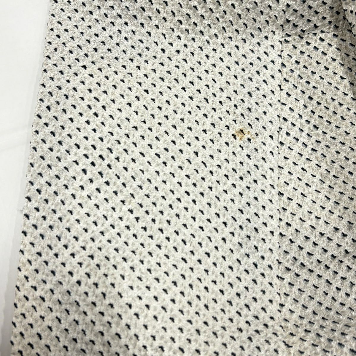 訪問服 身長155.5cm 袖長62cm S 雙層 秋草紋 雲紋 刺繡 總絞染 灰白 純蠶絲 秀品級