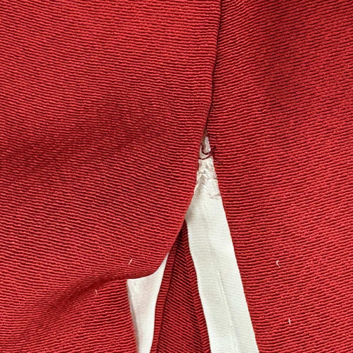 【美品】振袖禮服 身長153.5cm 袖長63cm S 雙層 菖蒲 櫻花 金銀彩 漸層 紅 純蠶絲 秀品級