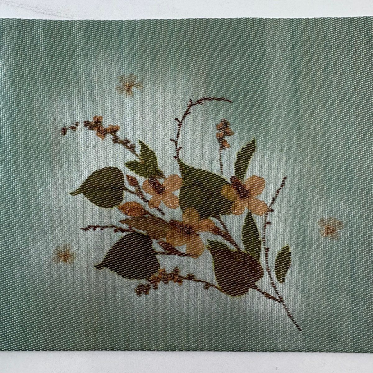 名古屋帶 秀品級 花香織 薄綠 純蠶絲