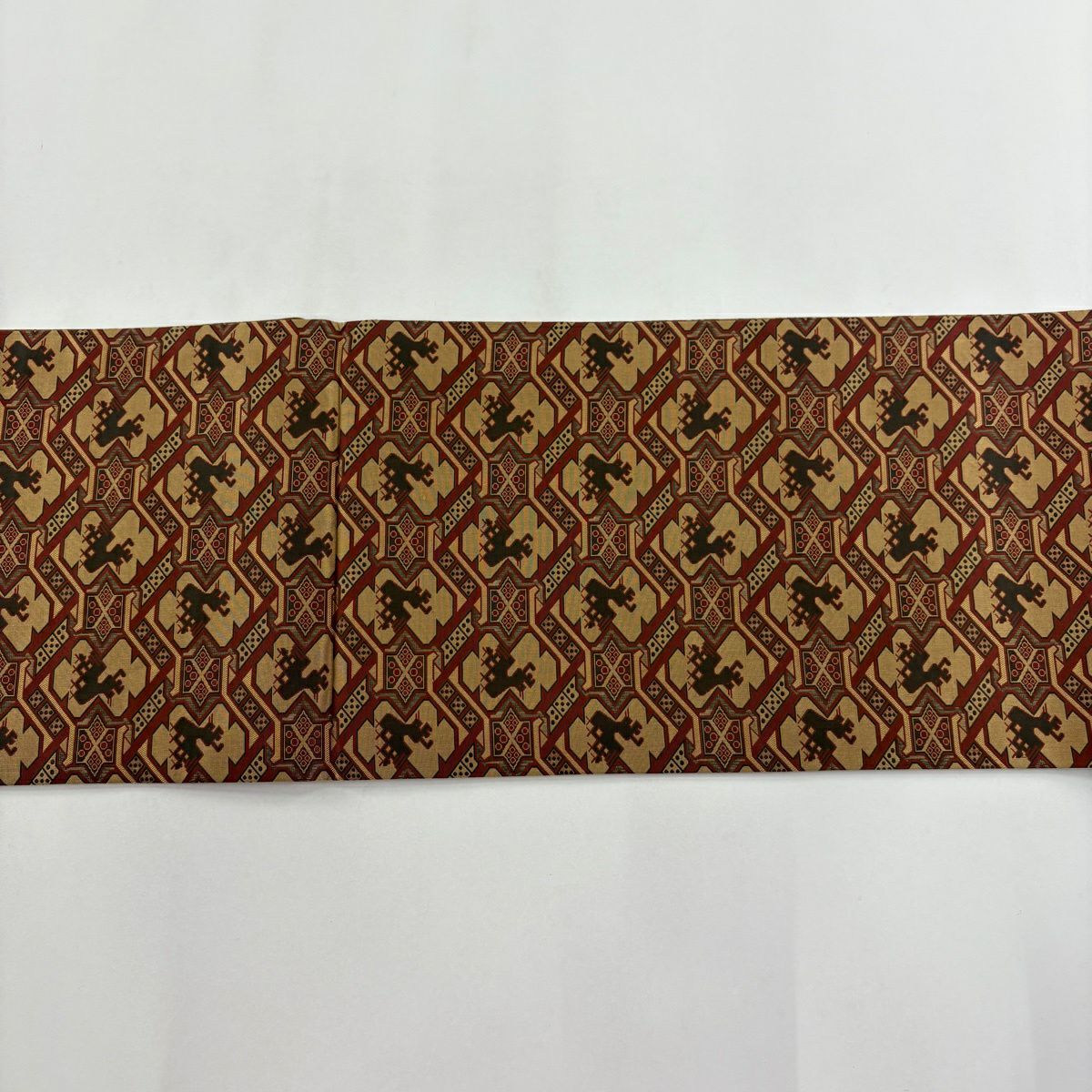 【美品】 袋帶 秀品級 有栖川文 深紅色 全通 純蠶絲