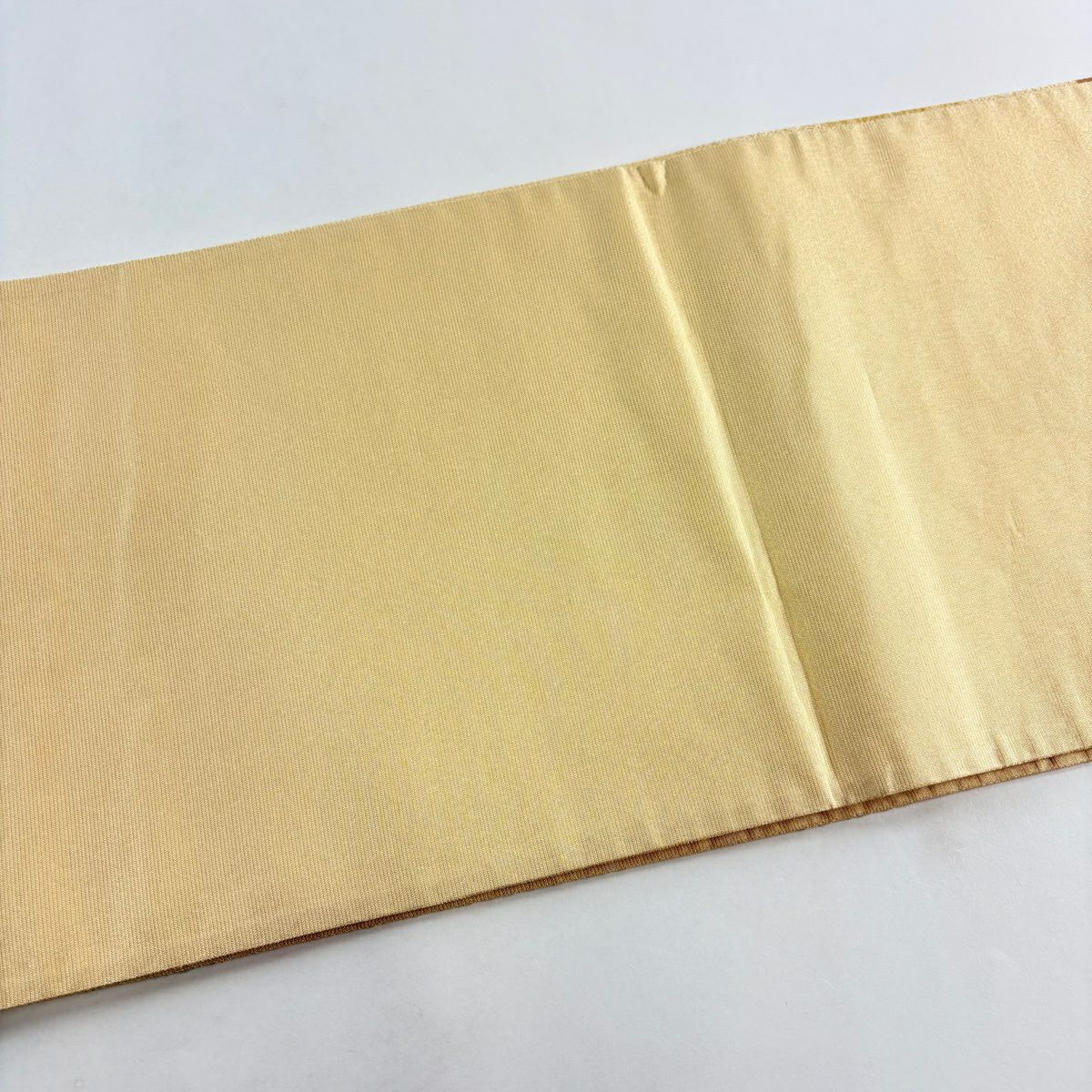 【美品】 袋帶 秀品級 桐竹子鳳凰 霞 刺繡 金線 淺黃土 六通 純蠶絲